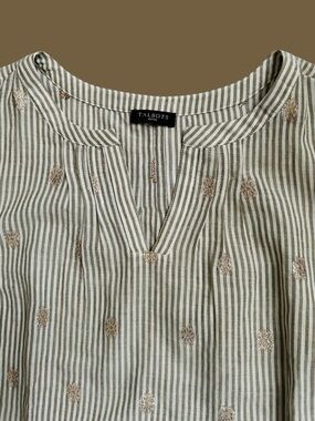 TALBOTS PETITE SML Taupe/White Stripe Sleeveless Top. 100% Cotton. $16.
